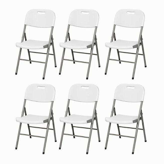 Pack 6 Silla Plegable Portátil Blanca